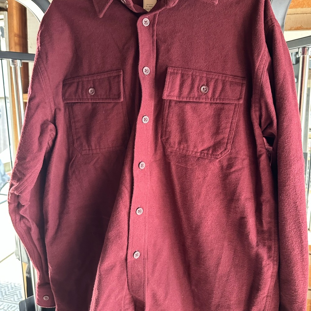 Burgundy Button-Up Shirt